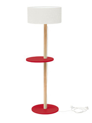 Lampadaire UFO 45x150cm Rouge pur / Abat-jour blanc