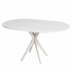 JUBI Racetrack Table Ovale 75x100cm Frêne Blanc