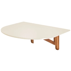 Half-ovale klapbare wandtafel KLAPP 75×100 cm Krijtwit Eiken