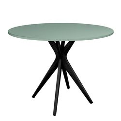 JUBI Round Dining Table diam. 90cm Sage Green | Black Legs