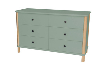 ASHME Small Boy Commode double à 6 tiroirs 114cm Vert Sauge