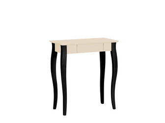 LILLO Schreibtisch 65x40cm Schwarze Beine / Perlweiß