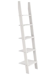 Houten ladderrek ASHME 45x35x180cm, wit gebeitste es