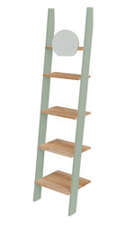 ASHME Ladder Shelf with Mirror 45x35x180cm - Sage Green