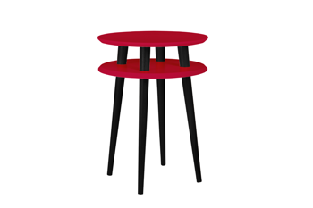 Table d'appoint UFO diam. 45cm x hauteur 61cm - Rouge / Pieds noirs