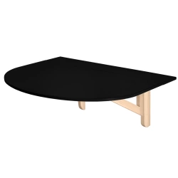 Half Oval Drop Down Wall Table KLAPP 75x100cm Black Ashwood