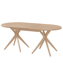JUUBI Table à Manger Ovale Extensible 180x90cm Frêne