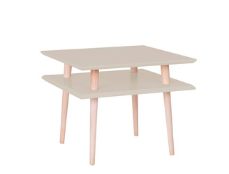 SQUARE Couchtisch 55x55x45cm Braun Beige