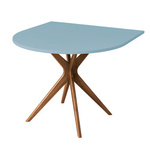 JUBI Half Racetrack Dining Table 90x90cm Oak Gentle Blue