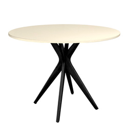 JUBI Ronde Eettafel Ø 90 cm Krijtwit | Zwarte poten