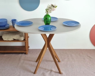 JUBI Racetrack Table Ovale 75x100cm Chêne Beige Brun