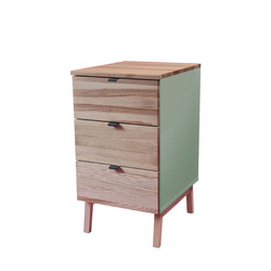 LUKA 3-Drawer Desk Cabinet W41xD50cm Ash Top Sage Green