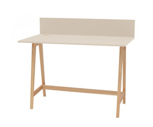 LUKA Writing Desk 110x50cm, Brown Beige, Ashwood