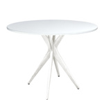 White Round Dining Table 90cm JUBI | White Legs