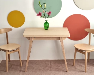 ENVELOPPE Table à manger extensible 90x65cm Bois de frêne