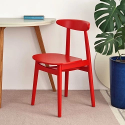 Red wooden chair BIJU