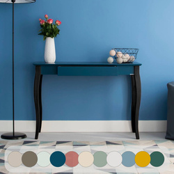 LILLO Writing Desk 105x40cm Black Legs / Petrol Blue