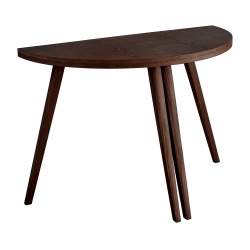 Half moon extendable table MAWI diam. 120cm Walnut