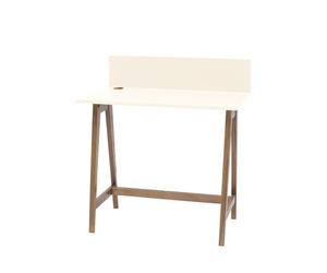 LUKA Writing Desk 85x50cm Oak Chalk White