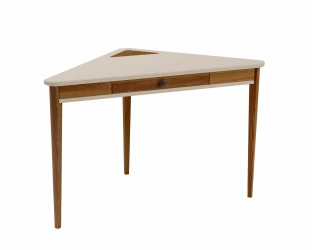 Hoekbureau Ashme 114x85x85cm Eik Bruin Beige