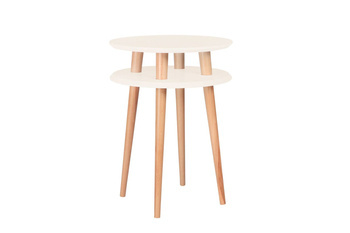 UFO Couchtisch Dmr. 45cm x Höhe 61cm Perlweiß