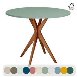 JUBI Round Dining Table diam. 80cm Oak Sage Green