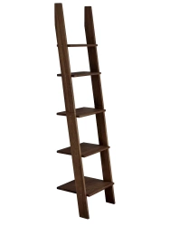 Houten ladderrek ASHME 45x35x180cm, noten gebeitste es