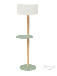 Lampadaire UFO 45x150cm - Vert sauge / Abat-jour blanc