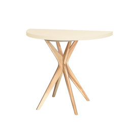 JUBI Halfround Extendable Table diam. 90cm Chalk White
