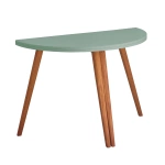 Half moon extendable table MAWI diam. 110cm Sage Green, Oak