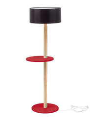 UFO Floor Lamp 45x150cm Pure Red / Black Lampshade