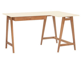 LUKA Corner Desk W 135cm x D 85cm Chalk White Oak Right Side