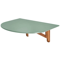 Half Oval Drop Down Wall Table KLAPP 75x100cm Sage Green Oak