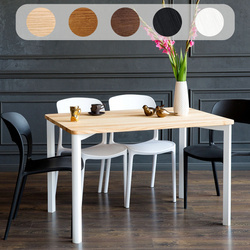 TRIVENTI Ashwood Dining Table 120x80cm - White Round Legs