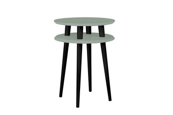 UFO Side Table diam. 45cm x H61cm Sage Green / Black Legs