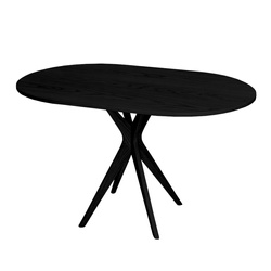JUBI Racetrack Table Ovale 75x100cm Frêne Noir