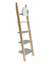 ASHME Ladder Shelf with Mirror 45x35x180cm Sage Green