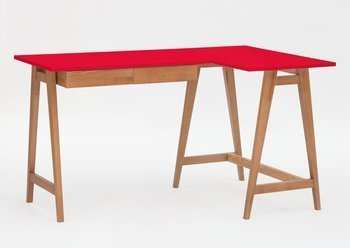 LUKA Bureau d'angle L 135cm x P 85cm / Chêne rouge côté droit