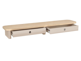 JUBI 109cm Monitor stand with Drawers Ash Brown Beige