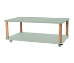 ASHME Coffee Table with Wheels 64x105cm Sage Green