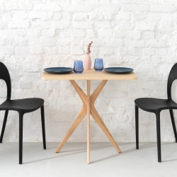 Table à Manger Rectangulaire JUBI 55x80cm Bois de Frêne