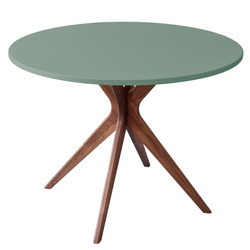 JUBI BOLD Round Dining Table 100cm Oak Sage Green