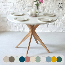 JUBI BOLD Round Dining Table 100cm White