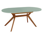 Extendable oval dining table Biju Oak Sage Green