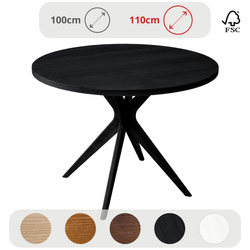 JUBI BOLD Ronde Eettafel 110cm Zwart Uitzicht