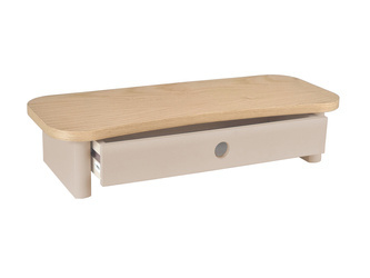 JUBI 60cm Monitor Stand with Drawer Ash Brown Beige