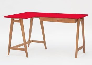 LUKA Corner Desk W 135cm x D 85cm / Red Oak Left Side