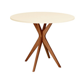 JUBI Round Table diam. 90cm Oak Chalk White