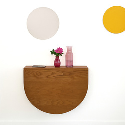 Half-ovale klapbare wandtafel KLAPP 65×70 cm Eiken