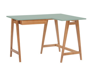 LUKA Corner Desk W115cm x D85cm Sage Green Oak Right Side